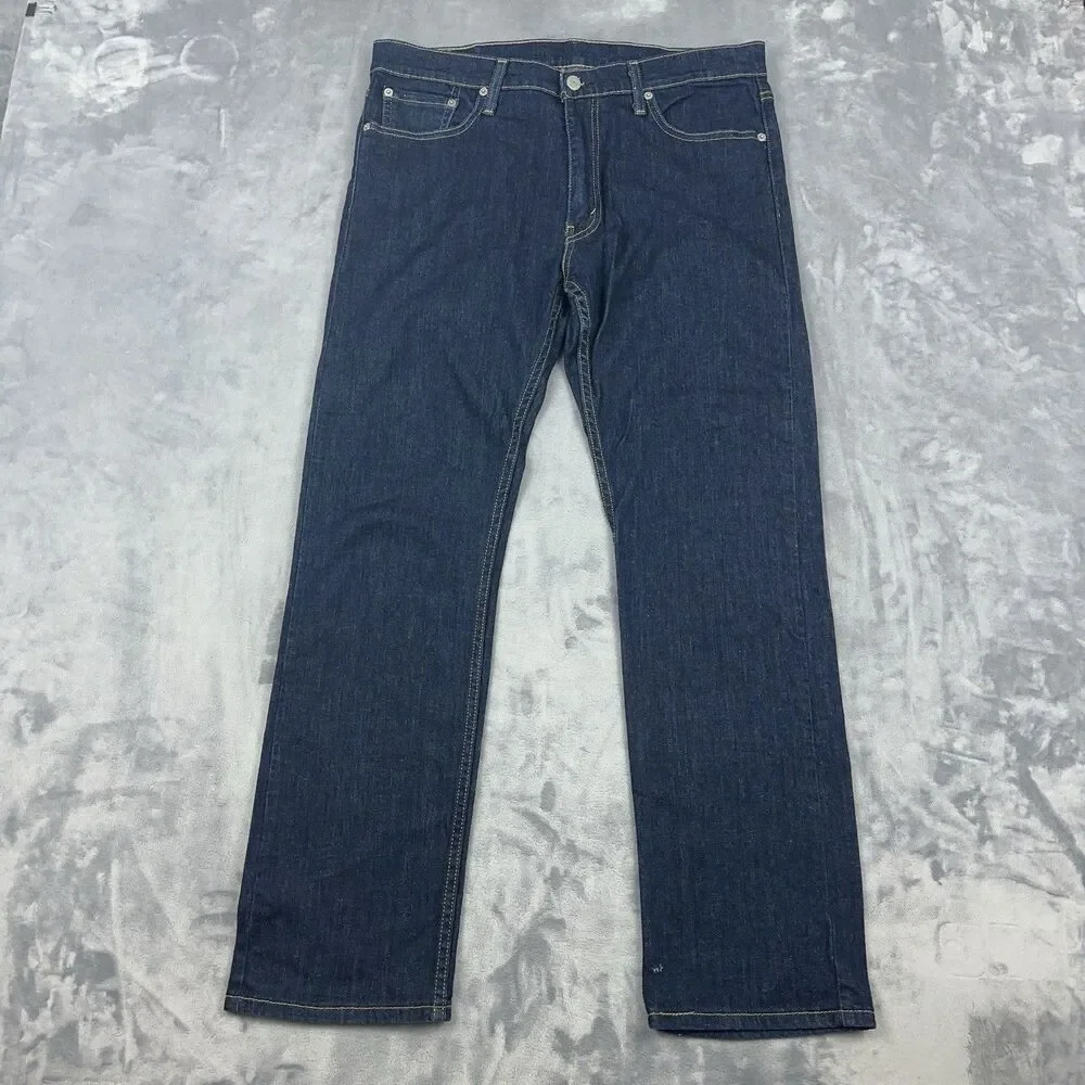 Levi's 513 Jeans Mens Size 33x30 Blue Slim Straight 5 Pocket Denim Dark Wash